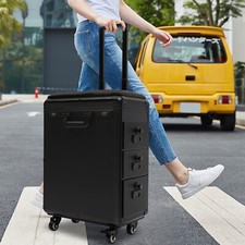 Rolling Makeup Case with Combination Lock Makeup Case with 4 Universal Wheels. picture