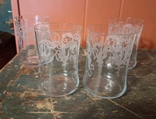 Cambridge Glass Marjorie Antique  Art Nouveau Etched Tumblers 4 Ex Fushia Hawaii picture