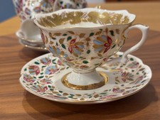 Collect. LFZ Lomonosov Bone ChinaPink Flowers Tea set A. Vorobyevsky Hand-Paint picture
