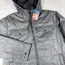 Columbia Montague Falls II Mens L/G Grey Nylon Insulated Omni-Heat Hooded Jacket picture