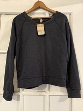 NWT Alternative Apparel Eco Teddy Sweatshirt M Medium Black Charcoal Poly Cotton picture