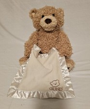 Gund Peek a Boo Teddy Bear Plush Baby Speaks Laughs Hides Face With Blanket picture