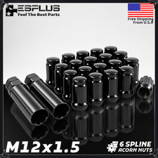 24 Pc Toyota Universal Spline Nut M12x1.5 Black Fit 4Runner/Tacoma/Tundra AM Rim picture