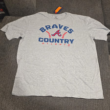 Fanatics Atlanta Braves MLB Baseball Country T-Shirt Gray/Blue/Red Men's XL picture