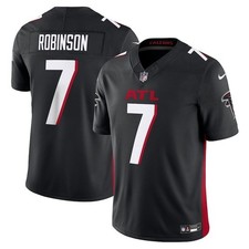 Men's #7 Bijan Robinson Black/White Player SportShirt Adult - All Stitched picture