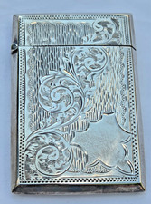 Edwardian 1902 Sterling Silver Calling Card Case Engraved Birmingham 46g picture