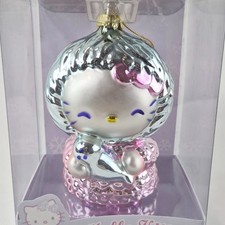 RARE 2006 Sanrio Hello Kitty Eskimo in with Baby Seal Glass Holiday Ornament picture