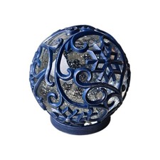 Valerie Parr Hill Illuminated Snowflake Glitter Sphere Blue W/Adapter NIB picture