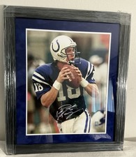 PEYTON MANNING SIGNED 16X20 IN  A 23X27 FRAME W/ SUEDE MATTING MANNING HOLO COA picture