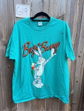 Vintage 1992 Bugs Bunny Graphic Tee - Teal Kids Short Sleeve Shirt Size XL picture