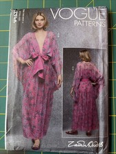 UNCUT vtg Vogue V 1627 Zandra Rhodes Caftan Kimono Evening Dress Pattern XS-M picture