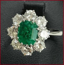 Vintage Styel 2.48CT Emerald Cut Real Green Emerald Wedding Ring 14K Gold Finish picture