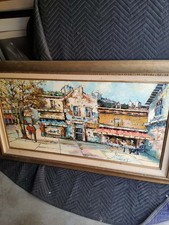 Louis Basset Oil On Canvas Painting Paris picture