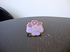 Vtg Samuel Huang Cloisonne Cherry Blossom Purple & Lavender Gold Tone Scarf Clip picture
