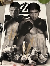 Nate and Nick Diaz dual autographed Shoman Art 11x17 picture