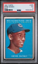 1961 Topps #485 Ernie Banks Mvp PSA 3 picture
