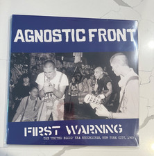 Agnostic Front First Warning United Blood Era Recordings NYC 1983 Blue Vinyl NEW picture