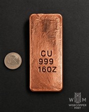  Premium Quality Copper Bars Hand Poured Ingot 1 Lb 16+ ounces Stamped 1 Pound picture