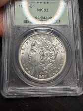 1887-O New Orleans Morgan Silver Dollar $1 PCGS MS62 Old Green Holder picture