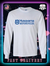 New Tee Husqvarna Motorcycles Logo Men's Long Sleeve American issaca T-Shirt picture