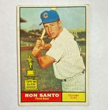 Topps ‘61 #35 Ron Santo, Chicago Cubs, All-Star Rookie RC, bright color, EX+ picture