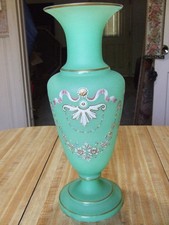 Elegant Antique, Opaque, Opaline French Glass Vase picture