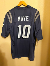 New England Patriots Drake Maye Storm Blue jersey Men's L picture