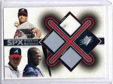 2001 SPx Greg Maddux Tom Glavine Andruw Jones #MGJ Game Used Jersey Braves picture