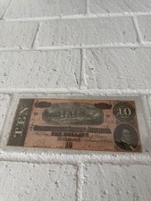 Antique 1863 $10 United States Note with Portrait and Historical Design picture