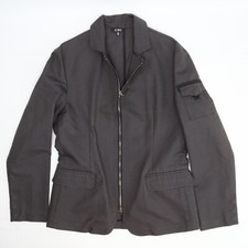 CNC Costume National Jacket Mens 34/48 Solid Dark Gray Full Zip Snap Cuff Giacca picture