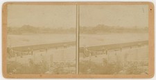 KENTUCKY STEREOVIEW - Carrollton - Kentucky River Lock No 1 - 1890s RARE picture