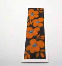 BOOKMARKER ORIGINAL HAND PAINTED WATERCOLOR RED FLORAL  WITH COVER AND TASSEL picture