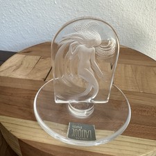VTG Lalique Naiade Water Nymph Ring Tray 3.8 Inch Frosted Crystal Signed Label picture
