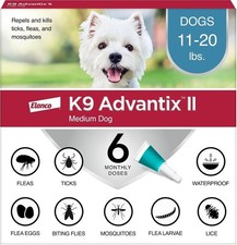 K9 Advantix II Flea, Tick, Mosquito Prevention | Med Dogs 11-20lbs- 6 Doses picture