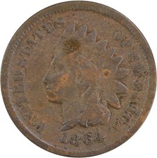 1864 Indian Cent L on Ribbon G Uncertified #215 picture