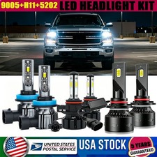 12000K LED Headlight+Fog Light Bulbs kit For Chevy Silverado 1500 2500 2007-2015 picture