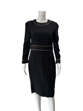 $3500 Givenchy Black Zip Midi Sheath Dress size IT 44/10/M-L AS IS picture