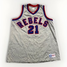 Vintage Betlin Basketball Jersey Mens L Gray Nylon Rebels 80s 90s picture