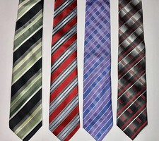 Men's Stripe Ties Lot of 4 Croft and Barrow, George Brands Great Condition picture