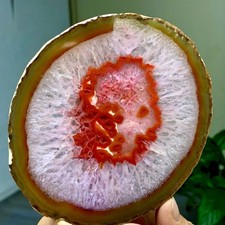 164G Natural Beautiful Agate Geode Druzy Slice Extra Large Gemstone picture