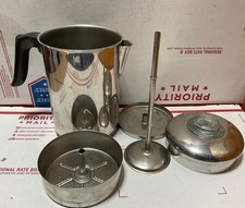 Vtg Revere Ware 8-Cup Copper Clad Stainless Steel Percolator 1801 Clinton ILL picture