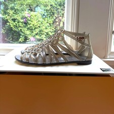 Diane Von Furstenberg DVF Jaya Love Knot Jelly Gladiator Sandal Gray Size 9M picture