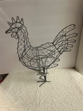 Rustic Farmhouse Metal Wire Rooster Statue Decor 16” Tall picture