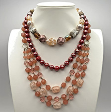 Vintage Necklaces Glass Lucite Beads Robert Rose JAPAN Chunky Lot of 3 picture