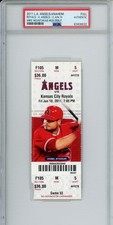 6/10/11	2011 Mike Moustakas MLB Debut Los Angeles Angels Ticket PSA POP 3 picture