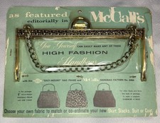 Vintage McCall’s 6466 Traum 9” Gold Handbag Frame Chain NOS 1960s picture