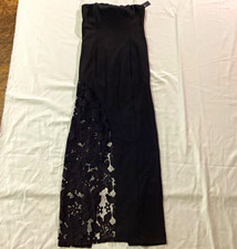 Lulus Black Strapless Lace Panel Dress, Size M, Sleeveless Zip picture