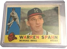 Topps 1957 Topps Warren Spahn Milwaukee Braves Base Set #445 Baseball Card picture