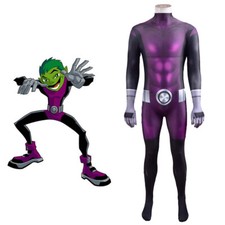 Beastboy Teen Titans Jumpsuit Superhero Cosplay Costume For Adult Kids Halloween picture