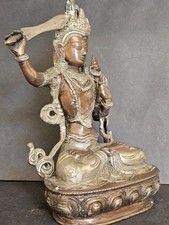 (mp40) Vintage Tibetan/chinese Guan Yin Or Bodhisattva Bronze Statue. 21cm High. picture